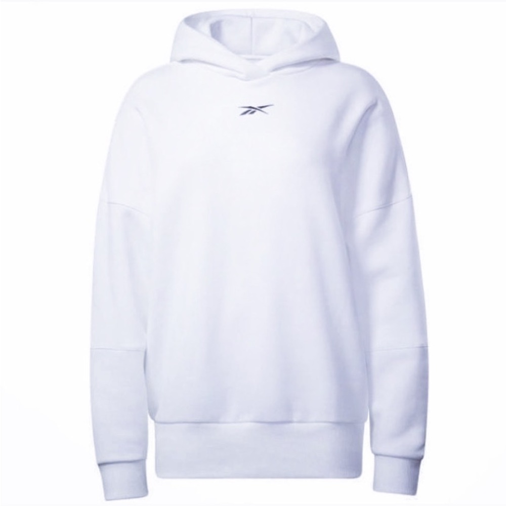Reebok Womens Retro Oversized Hoodie Sweatshirt, White, XL